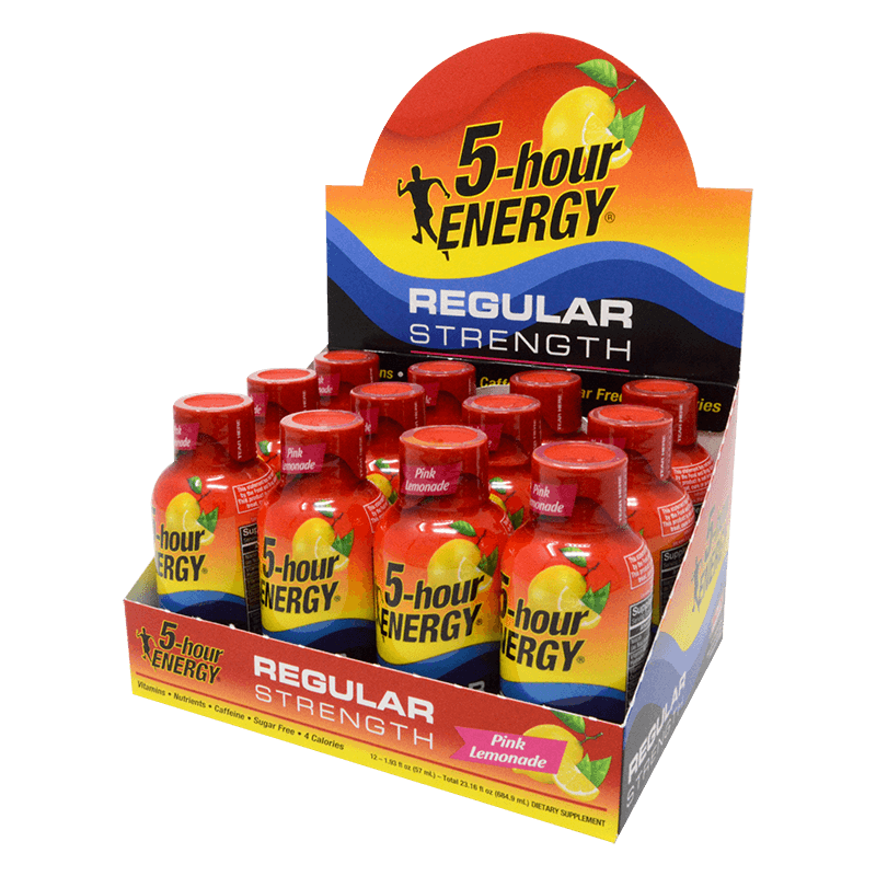 5 HOUR ENERGY REGULAR STRENGTH PINK LEMONADE  1.93 OZ  12 CT
