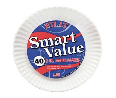 9" UNCOATED PAPER PLATES 40 PCS