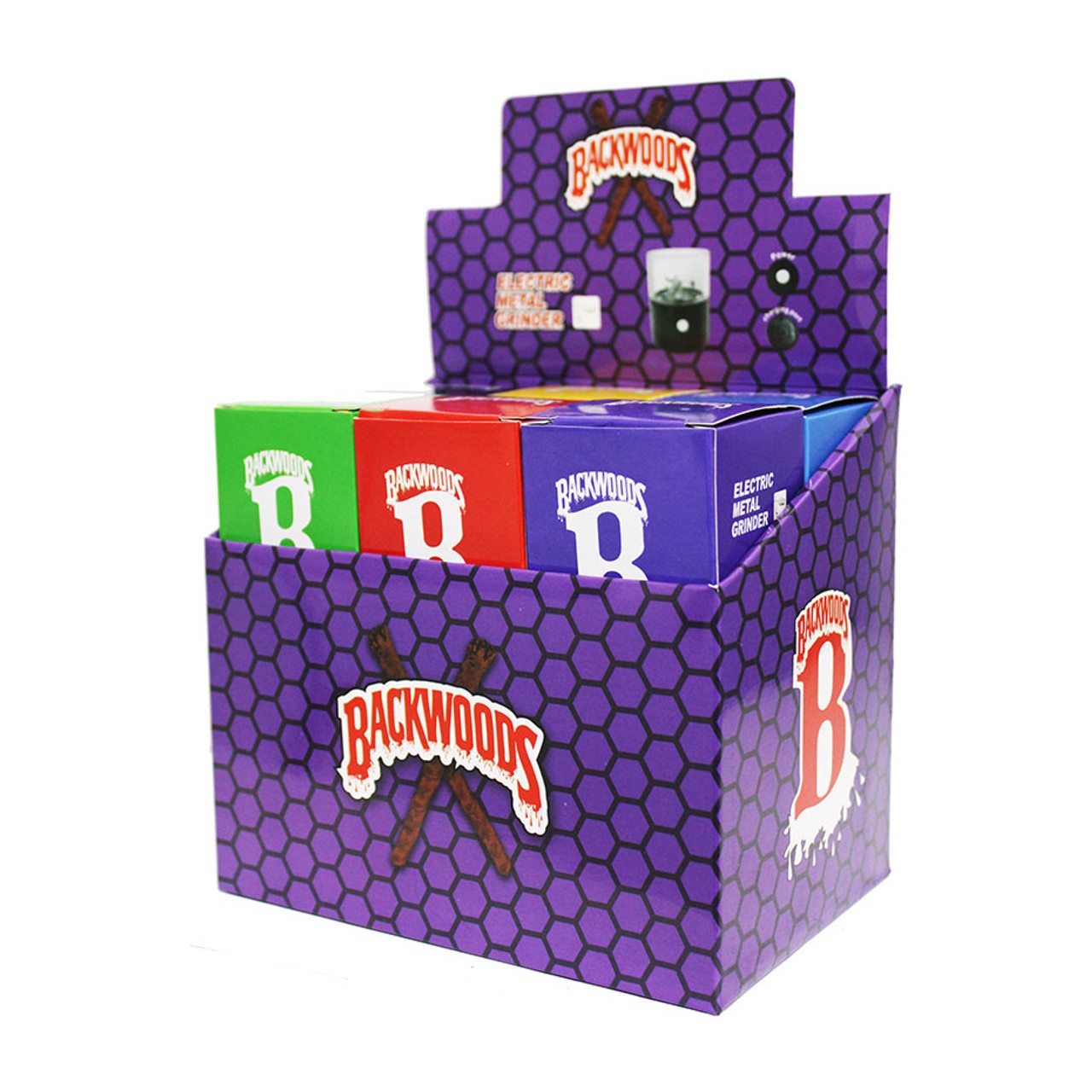 BACKWOODS DESIGN ELECTRIC GRINDER DISPLAY OF 12