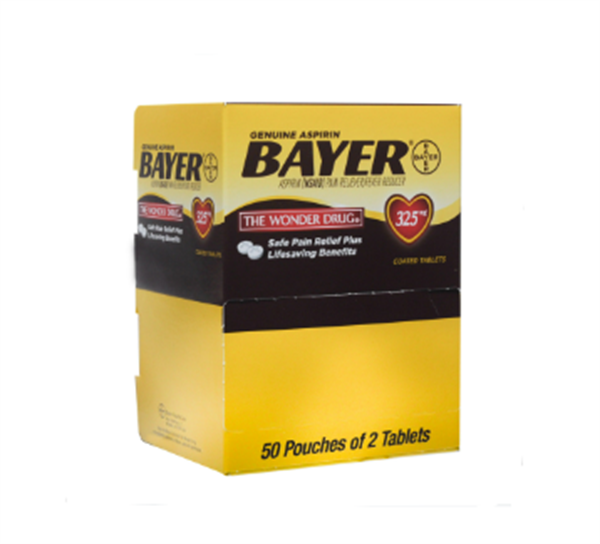 BAYER 325 MG 50 POUCHES 2 COATED