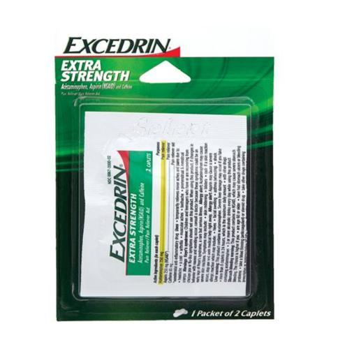 EXCEDRIN EXTRA STRENGTH SINGLE PACK 2 CAPLETS 1 DOZEN