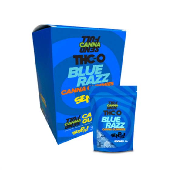 FULL SEND THC-O CANNA GUMMIES BLUE RAZZ 500MG	