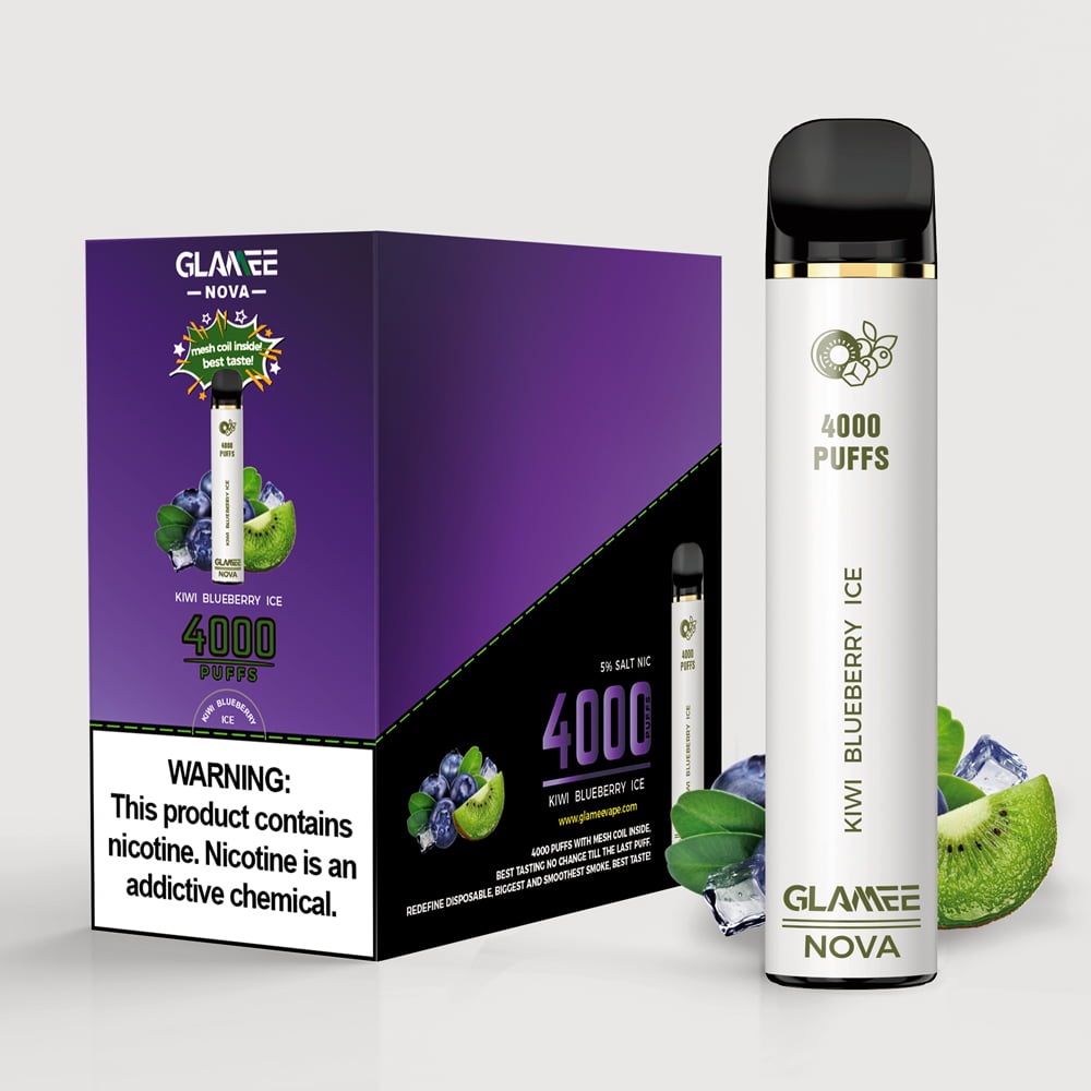 GLAMEE NOVA KIWI BLUEBERRY ICE 4000 PUFFS 10PK