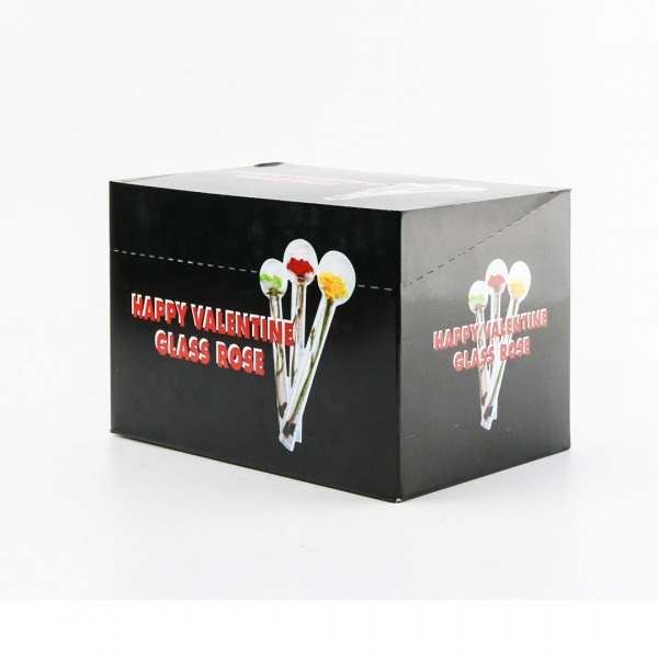 HAPPY VALENTINE GLASS ROSE 24CT