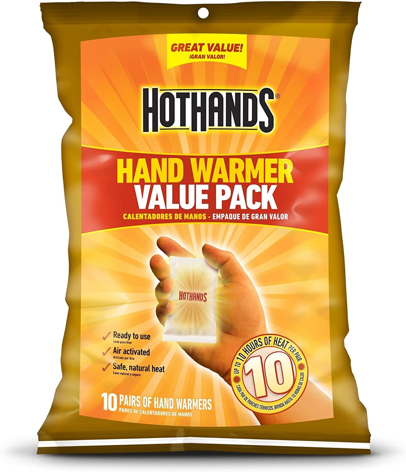 HOTHANDS HAND WARMER VALUE PACK 10 PCS