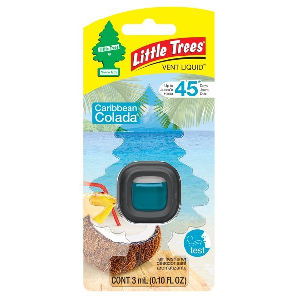 LITTLE TREES AIR FRESHNER VENT CARIBBEAN COLADA 3 ML (0.10 OZ) 4 CT