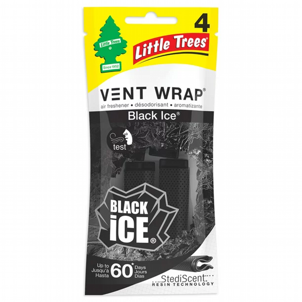 LITTLE TREES AIR FRESHENER BLACK ICE SCENT 3 ML (0.10 OZ) 4 PC PACK