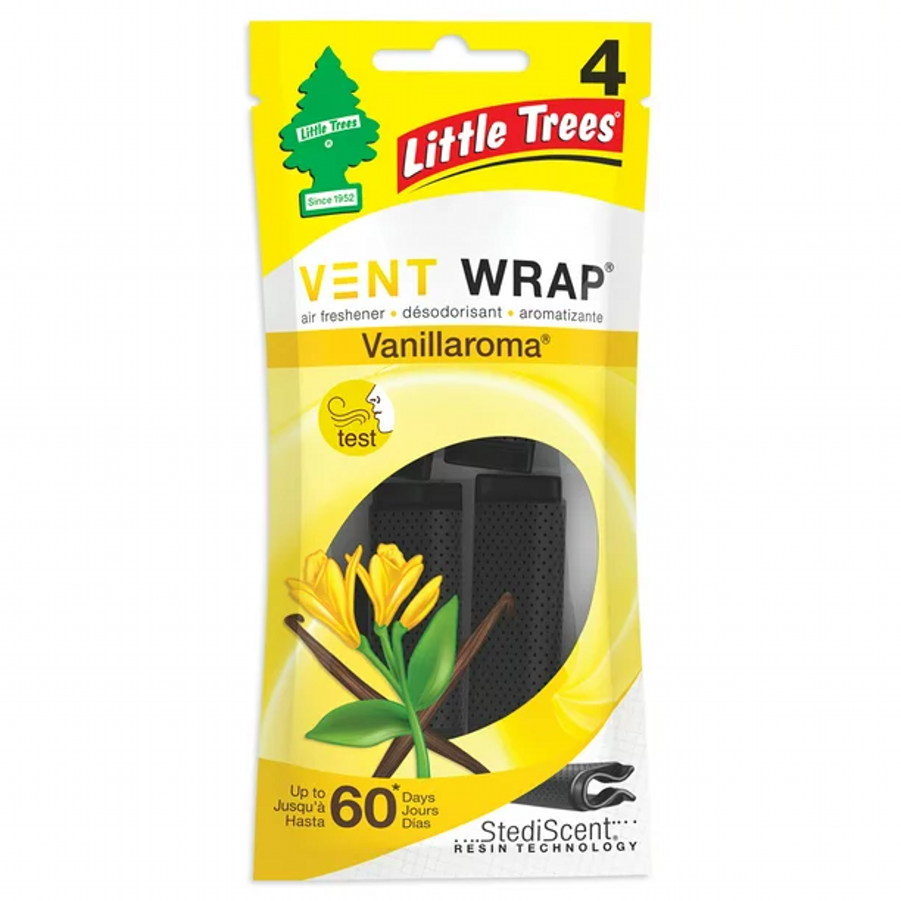 LITTLE TREES AIR FRESHENER VANILLAROMA 3 ML (0.10 OZ) 4 PC PACK 