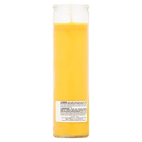 MAGIC LIGHT CANDLE YELLOW 8 inc Glass