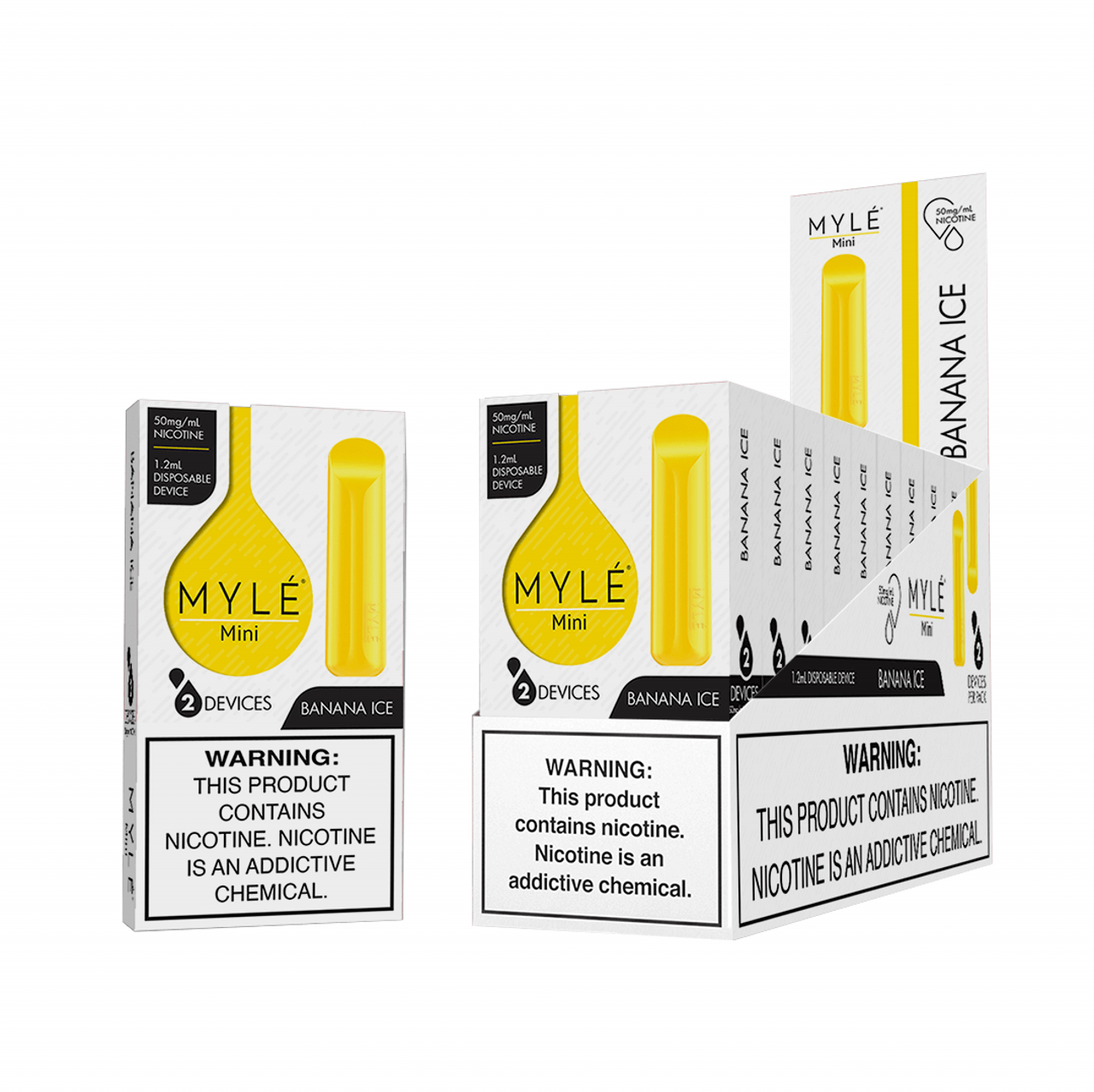 MYLE MINI BANANA ICE 1.2  2 DEVICES 10 PACK