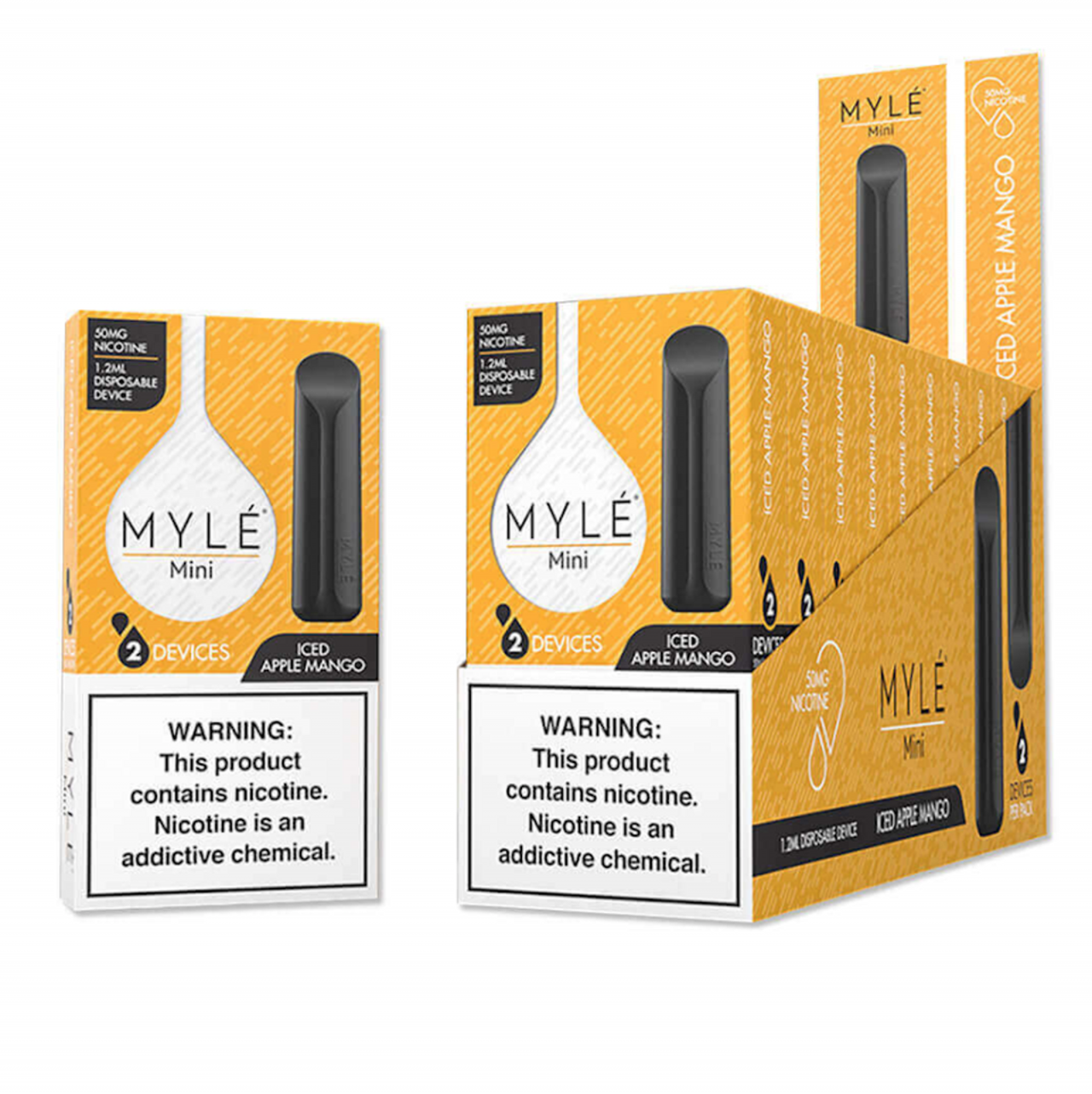 MYLE MINI ICED APPLE MANGO 1.2  2 DEVICES 10 PACK
