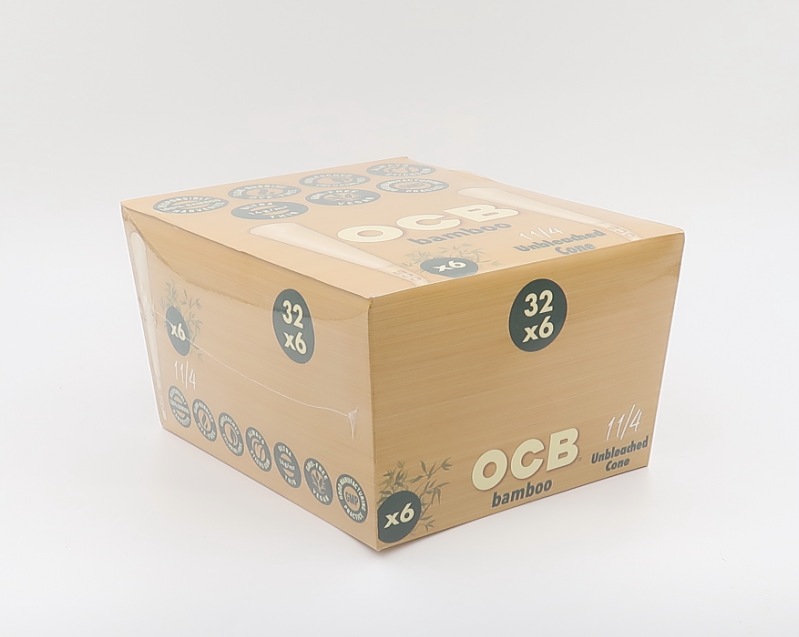 OCB BAMBOO PRE ROLLED CONES 1¼" SIZE- 32 PACKS PER BOX 6 CONES PER PACK 
