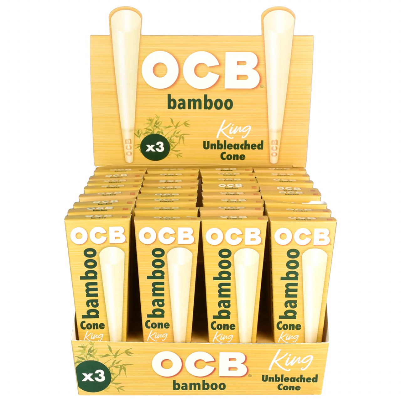 OCB BAMBOO UNBLEACHED CONES KING 32X3