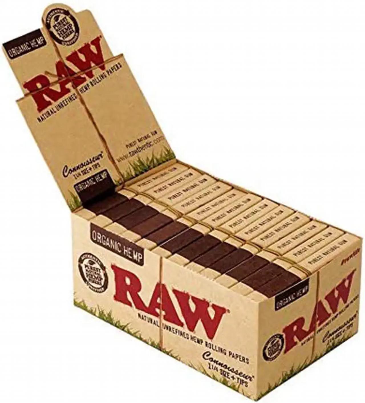 RAW ORGANIC HEMP CONNOISSEUR KING SIZE + TIPS(BOX OF 24 PACKS)