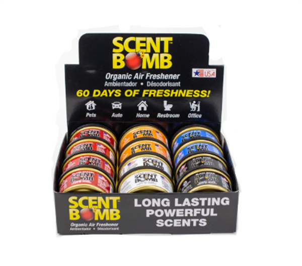 SCENT BOMB ORGANIC AIR FRESHENER 12 CT