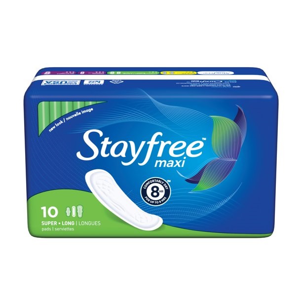 STAYFREE MAXI PADS 10 CT