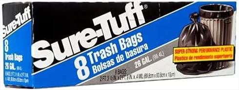 SURE TUFF TRASH BAGS Bags 26 GAL 8 CT