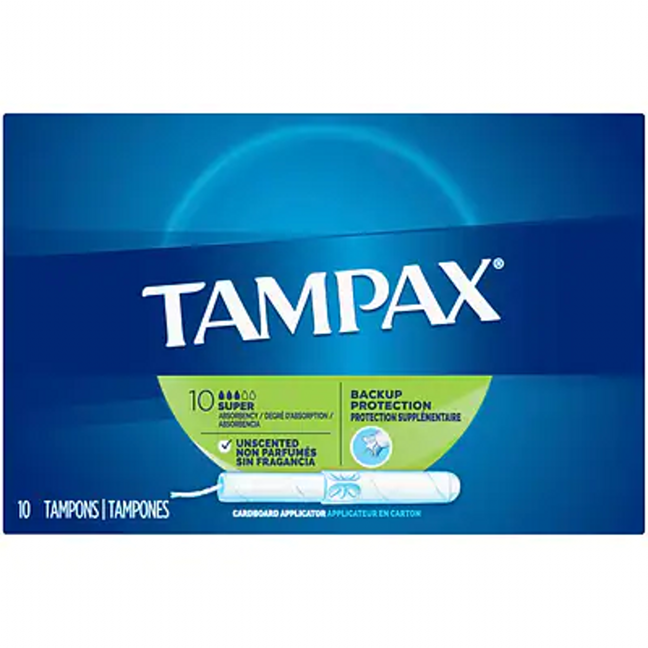 TAMPAX CARDBOARD SUPER TAMPONS 10 CT