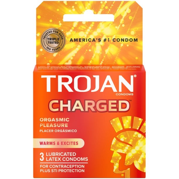 TROJAN CHARGED LUBRICATED CONDOMS 6 X 3 CT