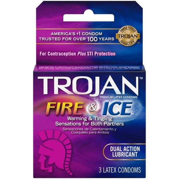 TROJAN FIRE & ICE DUAL ACTION CONDOMS 6 X 3 CT