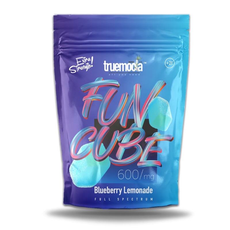 TRUEMOOLA DELTA 8 FUN CUBE GUMMIES 600MG BLUEBERRY LEMONADE -BOX OF 10