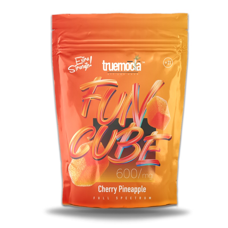 TRUEMOOLA DELTA 8 FUN CUBE GUMMIES 600MG CHERRY PINEAPPLE -BOX OF 10