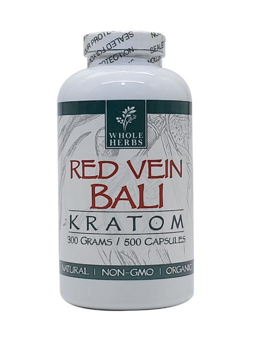 WHOLE HERBS RED VEIN BALI KRATOM 300 G / 500 CAPSULES