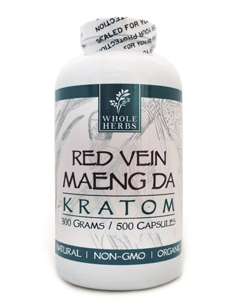WHOLE HERBS RED VEIN MAENG DA KRATOM 300 G / 500 CAPSULES