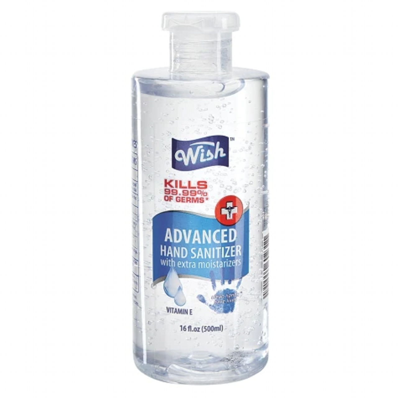 WISH ADVANCED HAND SANITIZER WITH VITAMIN E, 16 OZ 500 ML