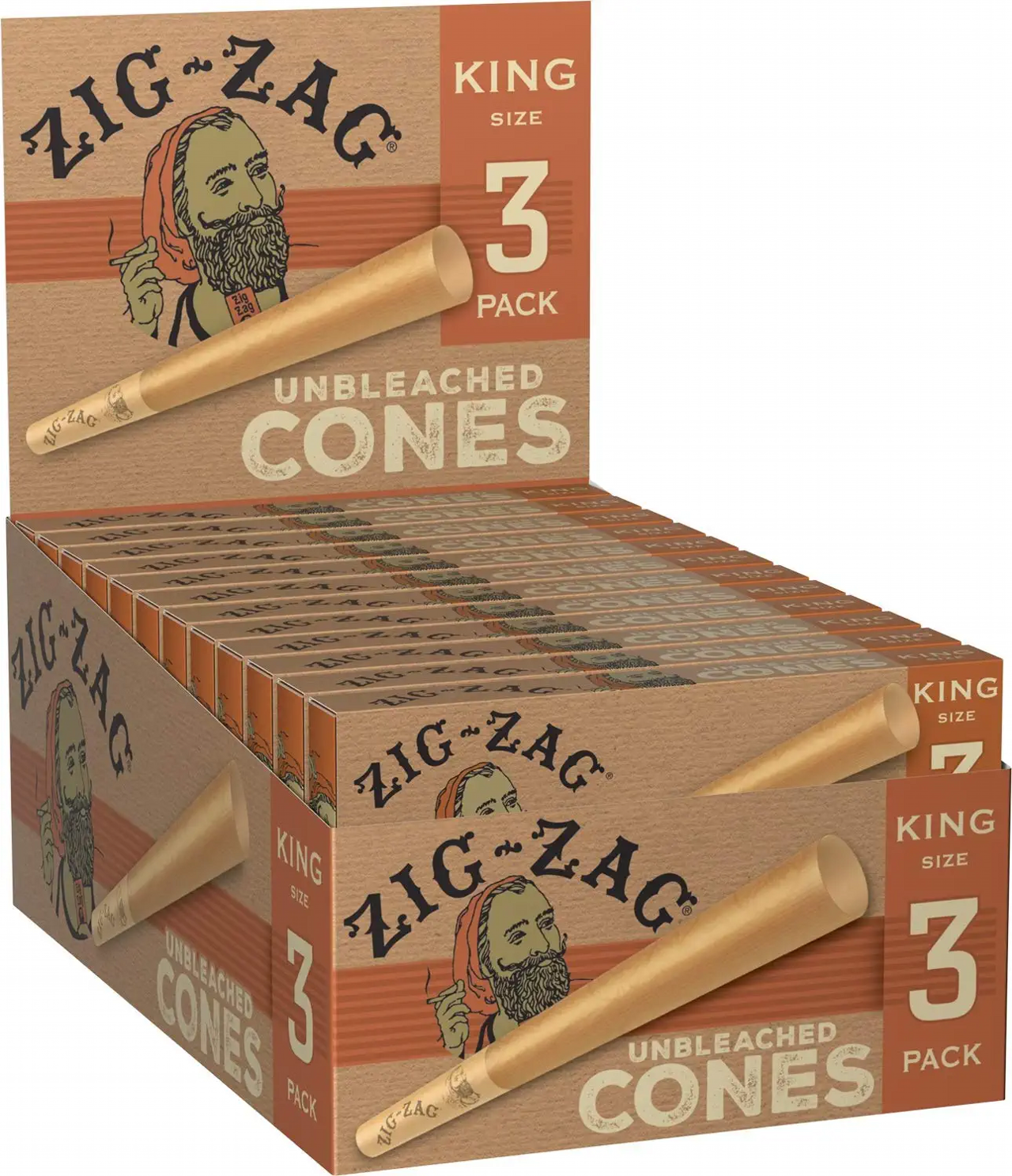 ZIG ZAG PRE ROLLED CONES KING SIZE (24 PACK CARTON WITH 3 CONES PER PACK)